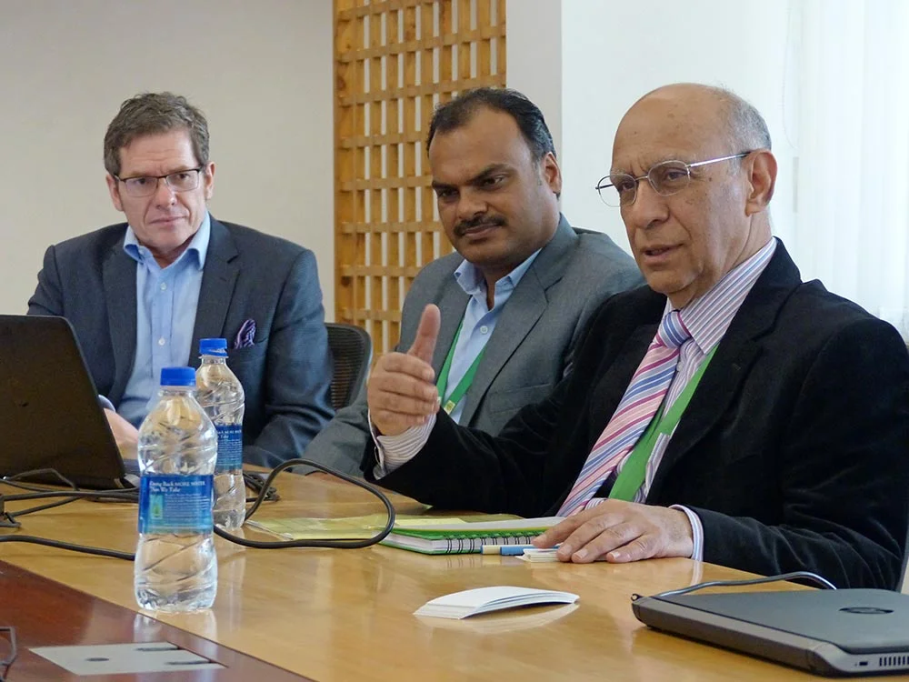 Sandeep Agarwal, Senior Vice President Product Engineers Services and Ashok Soota, Executive Chairman and Co-founder Happiest Minds Technologies address delegates.