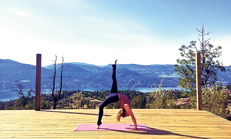 The view from Predator Ridge’s new outdoor yoga deck. supplied