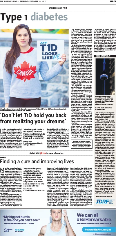 ‘Don’t let T1D hold you back  from realizing your dreams’