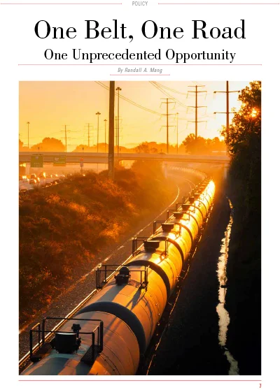 One Belt, One Road One Unprecedented Opportunity