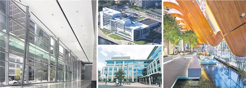 The LEED (Leadership in Energy and Environmental Design) program has seen enormous uptake in Canada over the last decade. Among the notable LEED Platinum-certified buildings across the country are (clockwise from left) TELUS Garden in Vancouver, B.C., Robinson Place in Peterborough, Ontario, Centennial Place in Calgary, Alberta, and Nova Scotia Power Headquarters in Halifax, Nova Scotia. For more information about the buildings’ green features, see globeandmail.com/adv/sustainablebuilding. Supplied