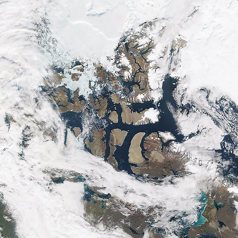 The habitat type in Lancaster Sound is called polynya, which means open water remains into the winter. This makes it an ecologically rich and significant place. NASA