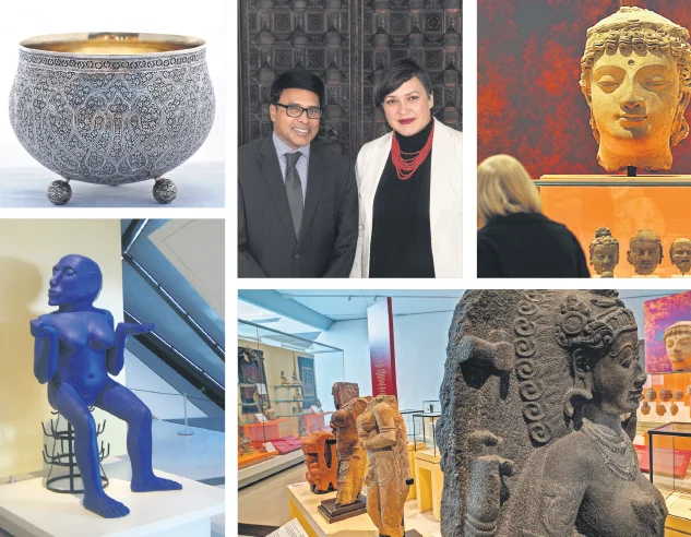 The Dan Mishra South Asian Initiative will dramatically amplify the ROM’s ability to share the artistic and cultural heritage of South Asia with audiences in Ontario, Canada and around the world. Centre, philanthropist Dan Mishra and Dr. Deepali Dewan, Dan Mishra Curator of South Asian Art & Culture, at the Royal Ontario Museum. supplied