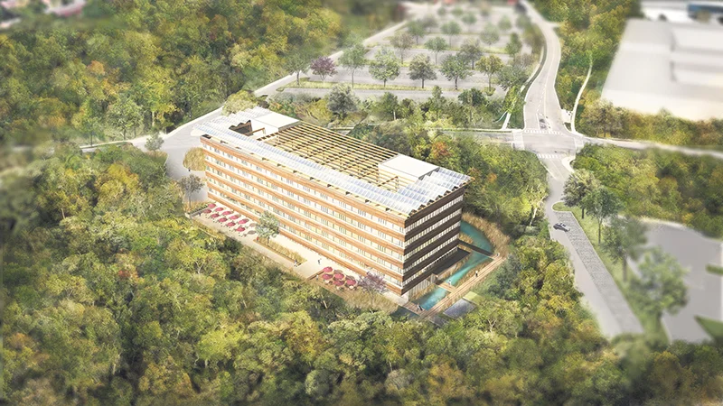 The new six-storey, 100,000-square-foot headquarters of the Toronto and Region Conservation Authority (TRCA) will be designed to achieve zero carbon, LEED Platinum and WELL Building certifications, with model simulations predicting over 50 per cent reduction in operating emissions and over 75 per cent reduction in embodied carbon compared to the average Toronto building. DTAH