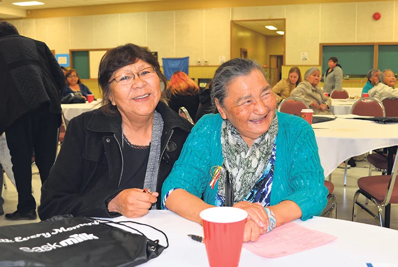 Florence Highway (left) and Evelyn Linklater volunteer with Diabetes Canada’s Travelling Diabetes Resource Program, sharing their knowledge about living well with diabetes. supplied