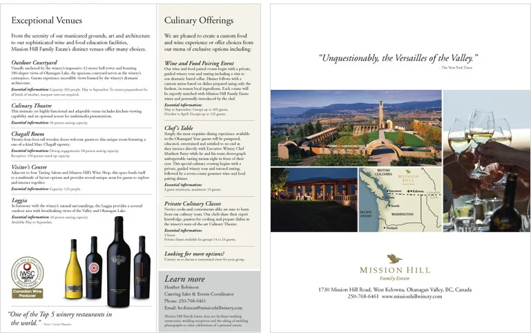 Mission Hill Family Estate Winery brochure