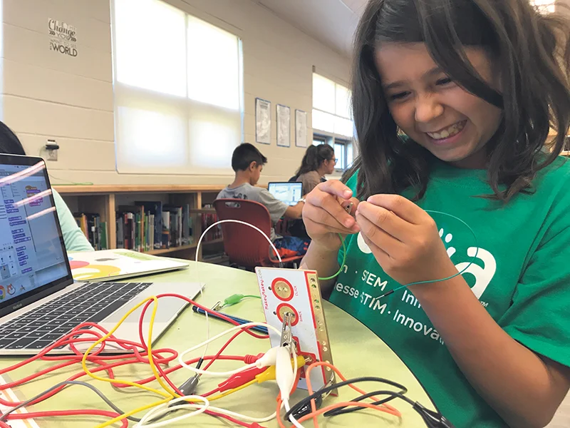 One of the priorities of Actua’s network, which runs programs across the country, is to encourage girls to build STEM-related skills. supplied