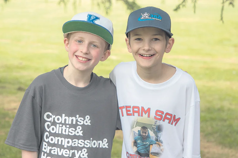 Logan Huttunen and Sam Doucet are enthusiastic supporters of the Gutsy Walk for Crohn’s and Colitis Canada, pictured here in 2018. They will be the national honorary chairs for the 2019 event. supplied