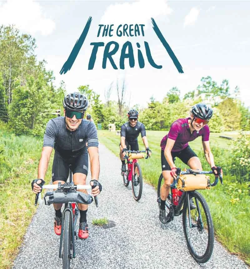 Cyclo-cross champion Maghalie Rochette rides the P’tit Train du Nord outside Montreal, Quebec, with friends. ZACHARIE TURGEON