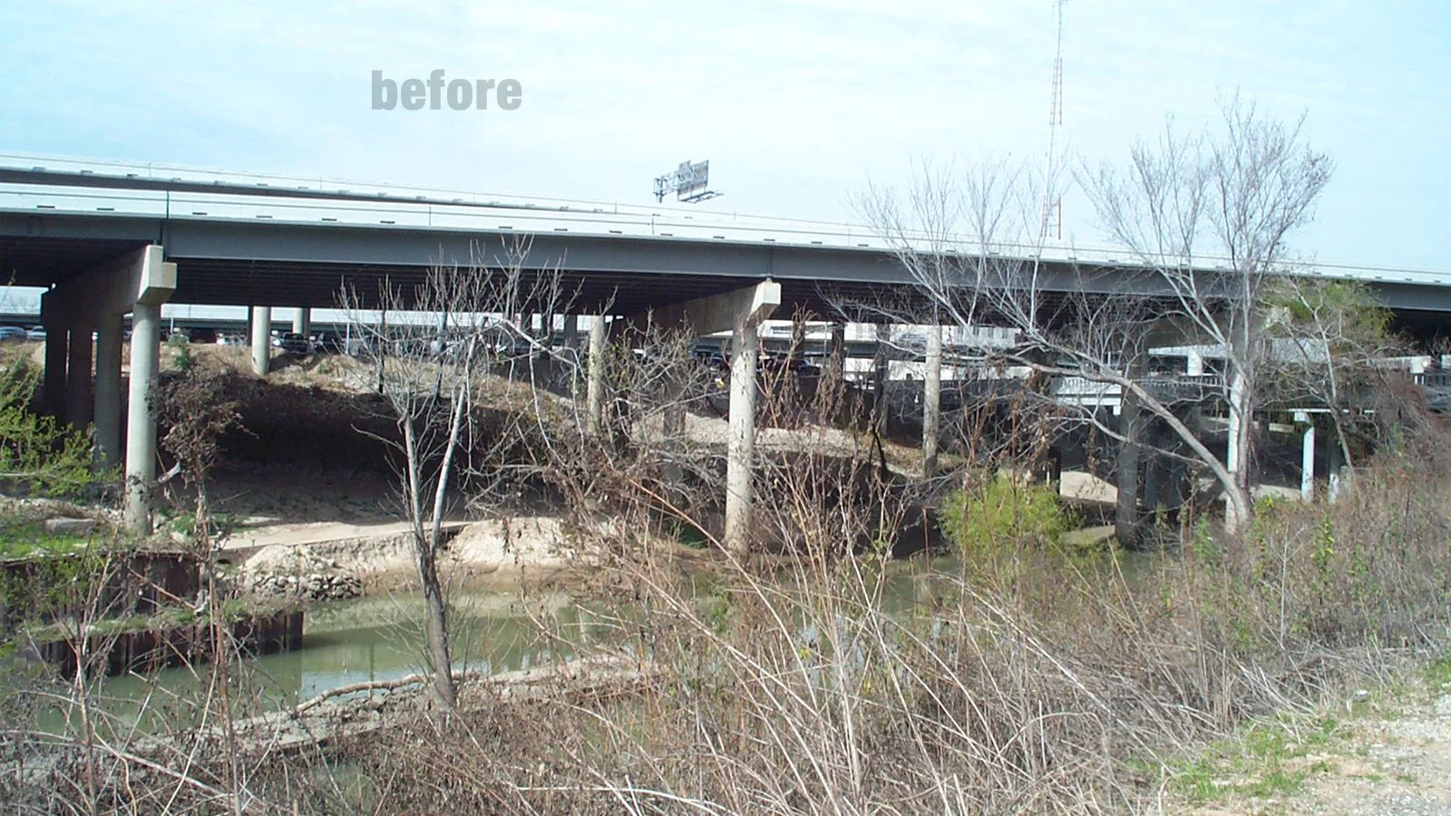 Buffalo Bayou Promenade - before improvements