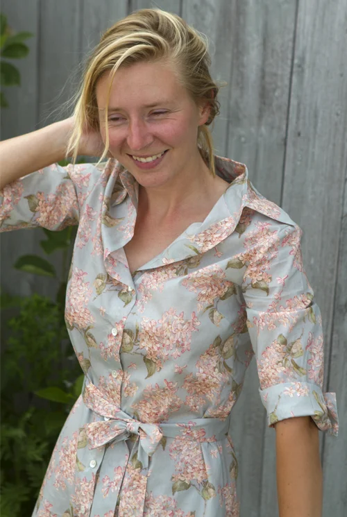 liberty print shirt dress