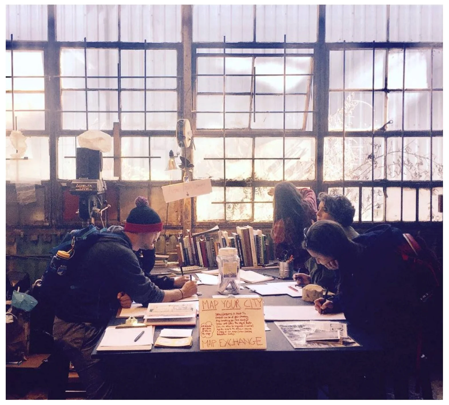Map Exchange Table @ the 2016 East Austin Studio Tour