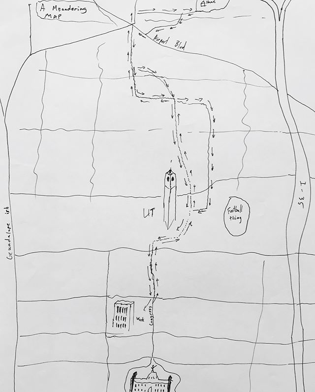 Commute maps collected at one of our Hand-drawn Map workshops with MaptimeATX, circa 2015. #austinsatlas #handdrawnmaps