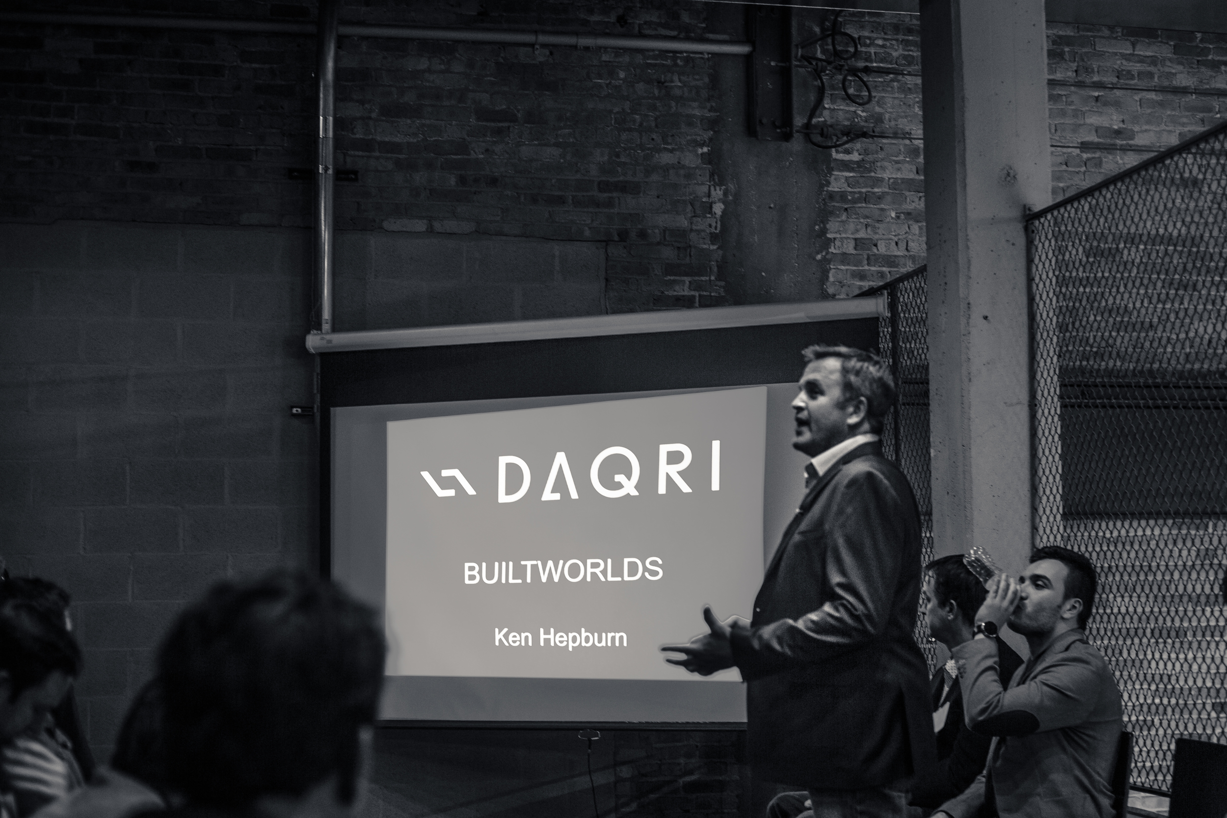  In from Los Angeles, DAQRI's Ken Hepburn discussed his firm's Smart Helmet, which is still in Beta testing, but close to advancing to the next level. 