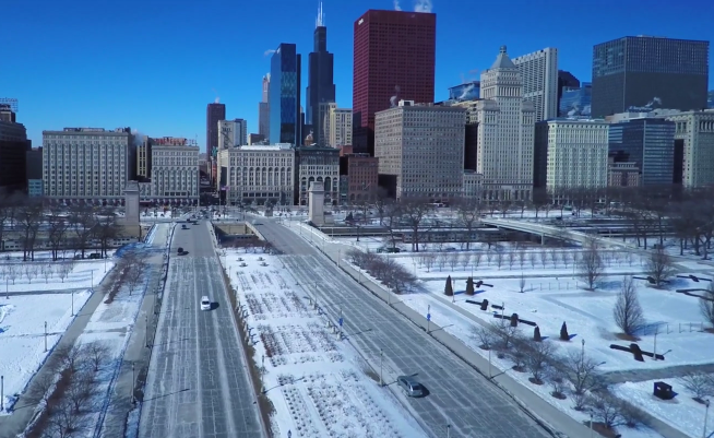 FROZEN 2: Fantastic drone footage captures frigid metropolis