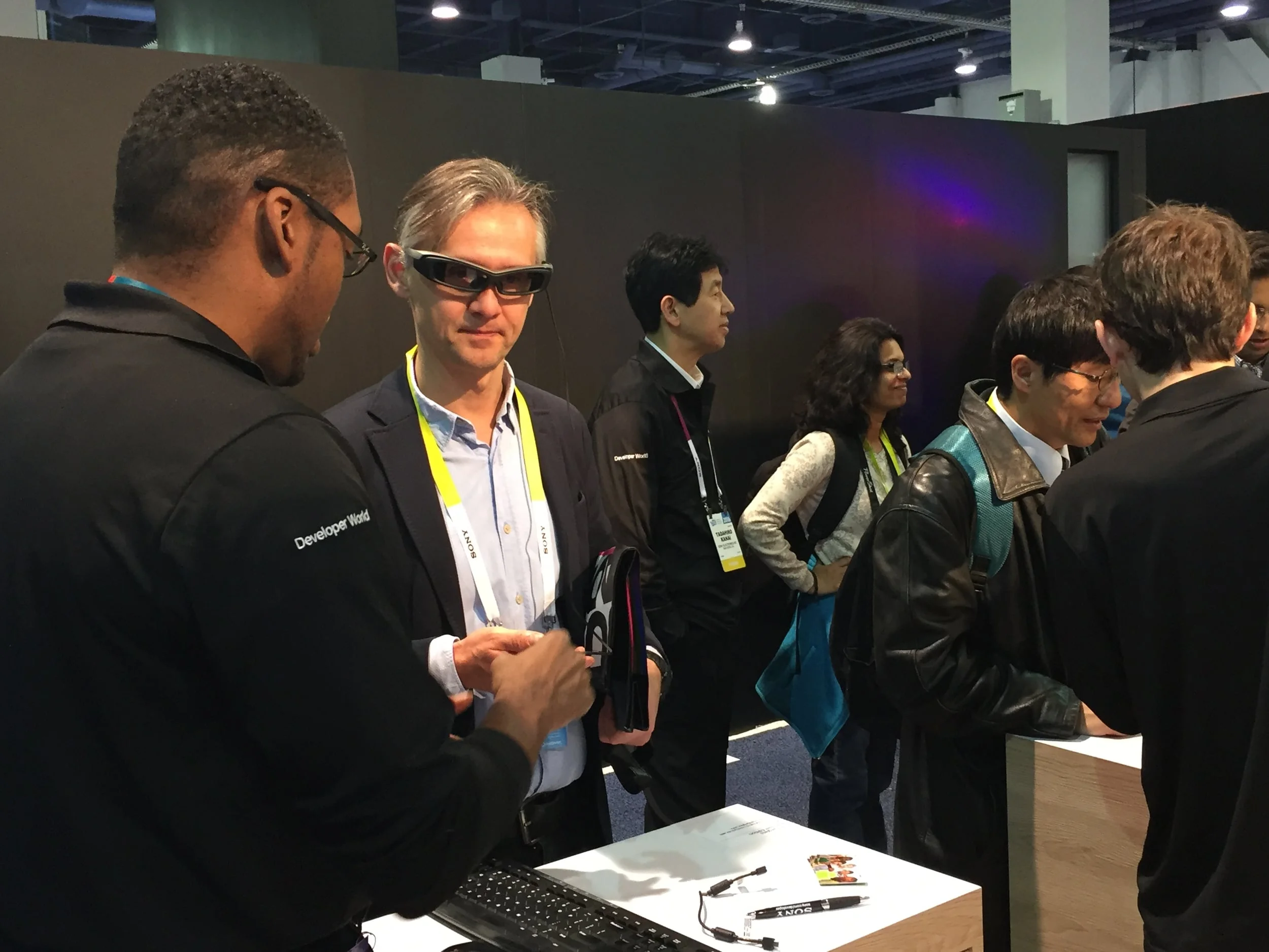 The doppleganger of Julian Assange tries them on