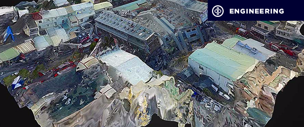 Taiwan earthquake damage rendered in 3D