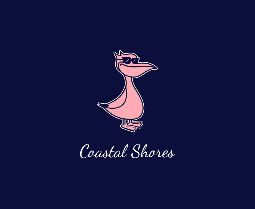 Coastal Shores Coastal Shores is a clothing line specializing in Greek Life Apparel at Arizona State University. They requested a logo for "a chill pelican with a beer belly and a Vineyard Vines Vibe." 