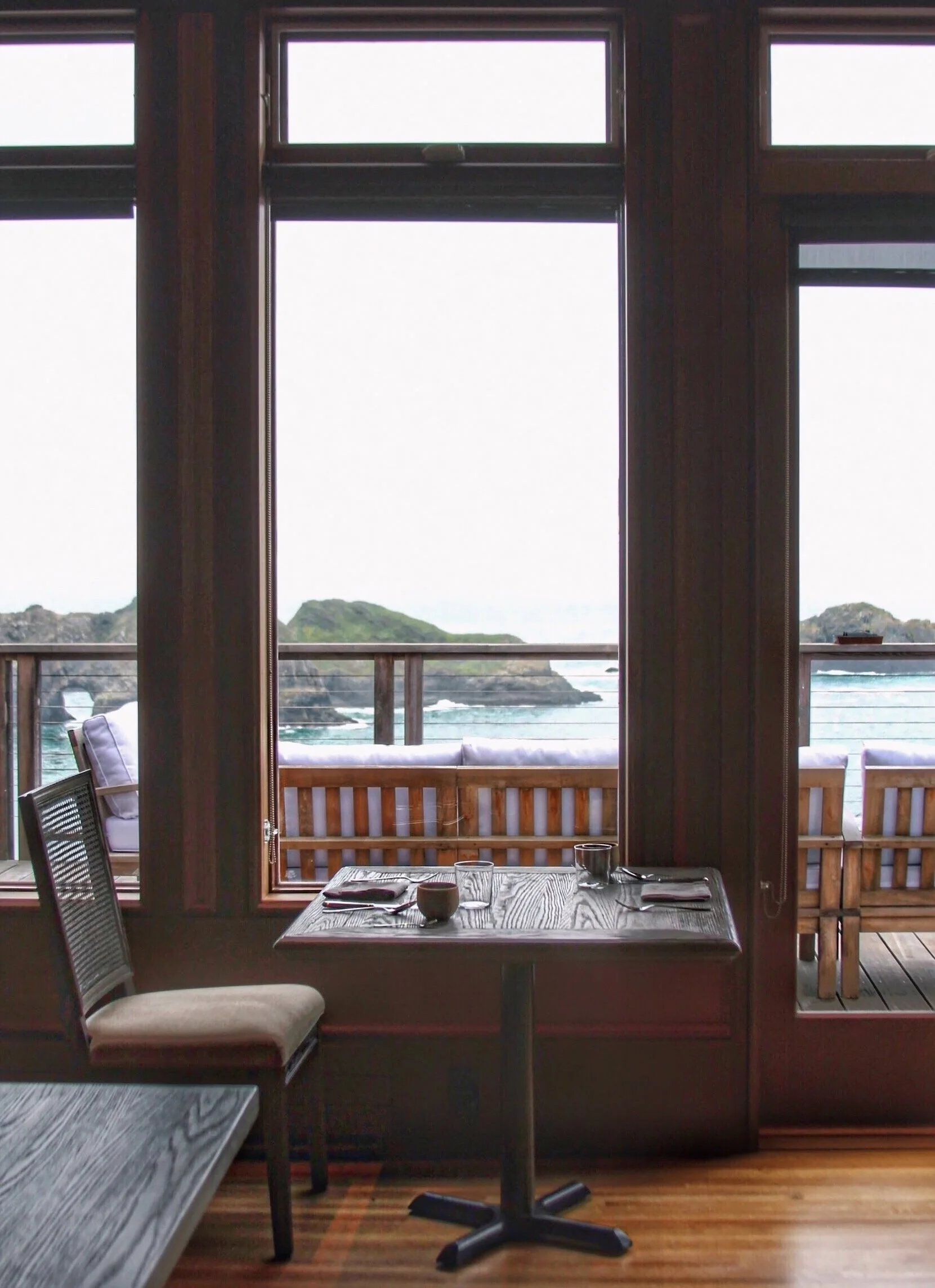 The ridiculous vantage point from the dining room at The Harbor House Inn.