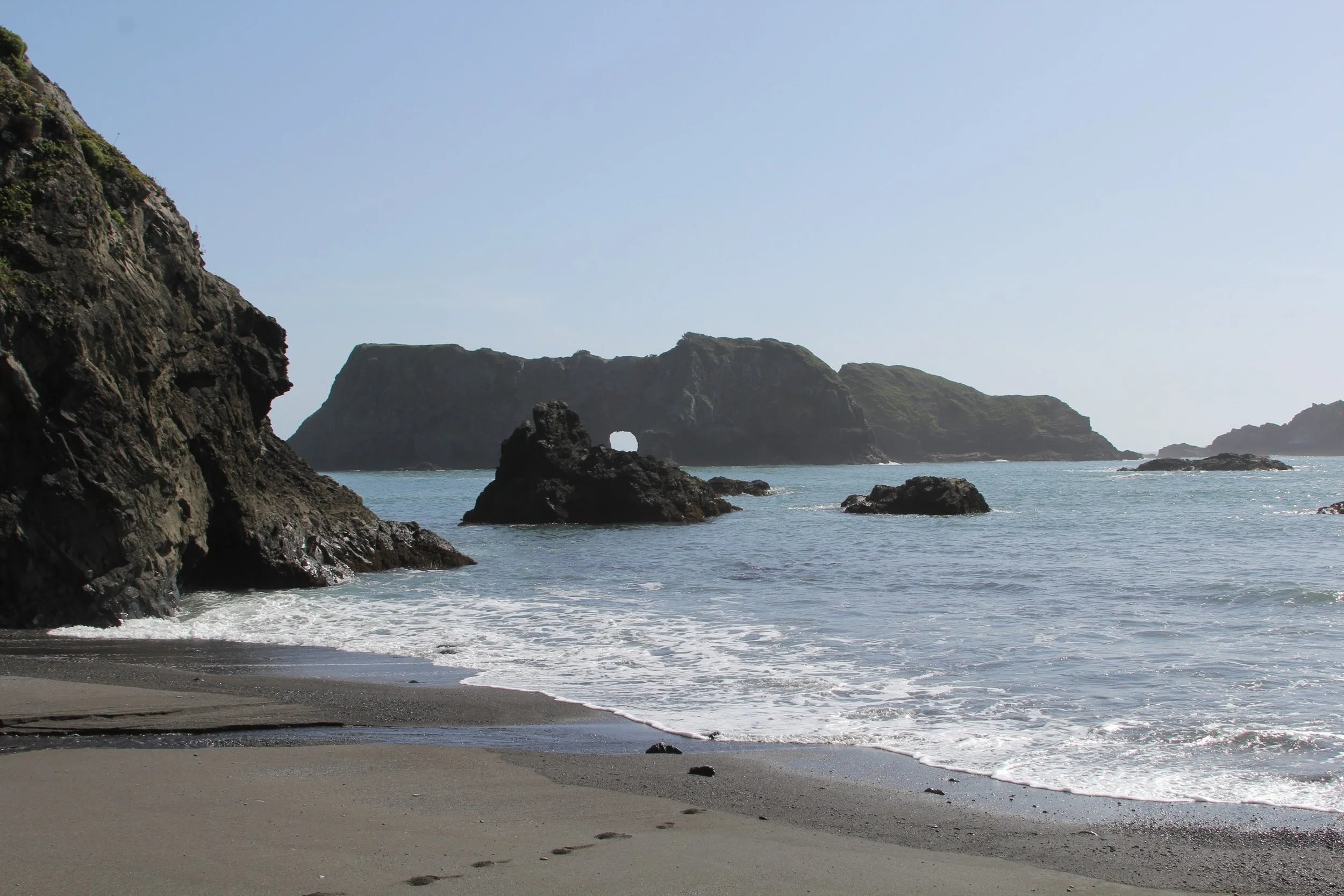 The private beach. 