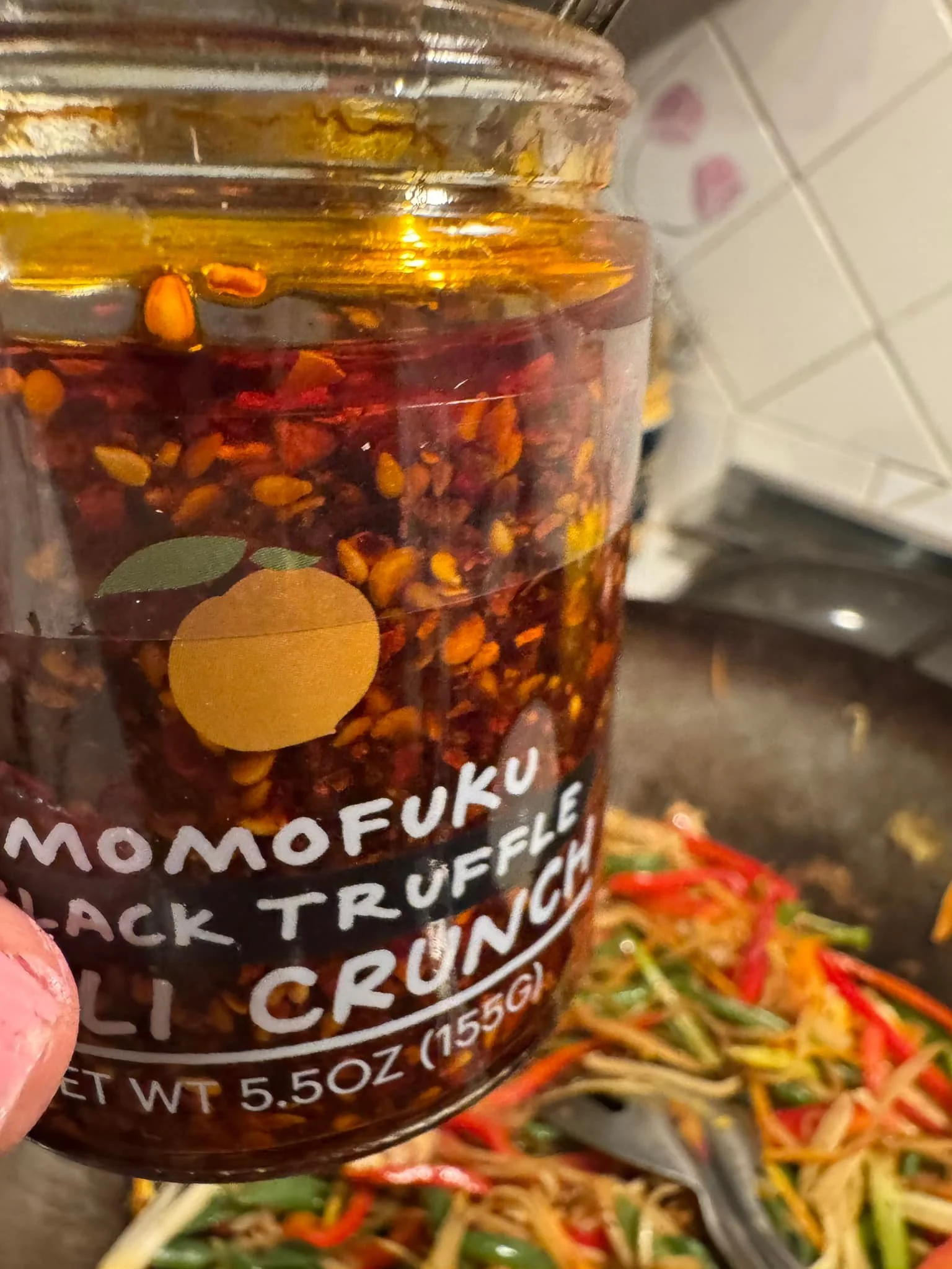 Passion for Spices Tested this Momokufu Black Truffle Chilli crunch . I made the Spicy chicken noodles with this product. 
It was yummm..
