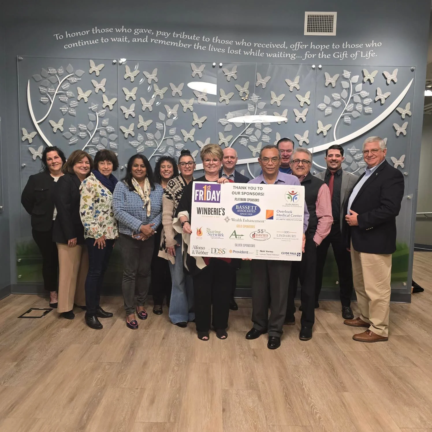 Suburban Chamber of Commerce
At our First Friday meeting today . NJ Sharing Network Kelly Rymer Bonventre 
Shared with us about the whole process about organ and tissue donation. It was heart warming to hear about this sacred organization who gives o