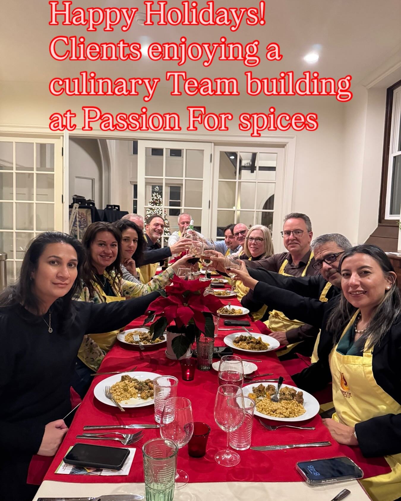 Clients enjoyed cooking together and breaking bread with their colleagues.
