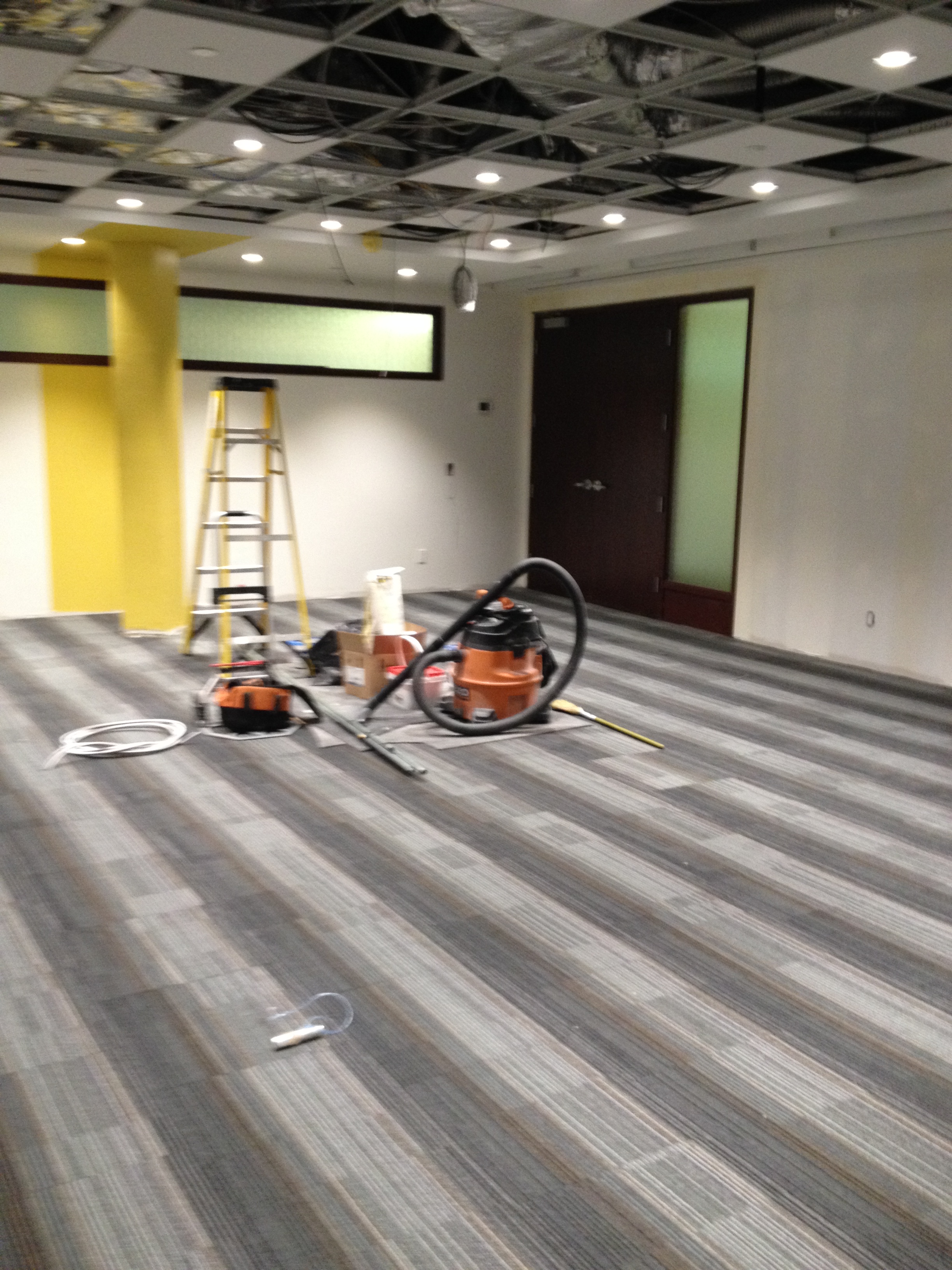 In Progress Carpet Installation
