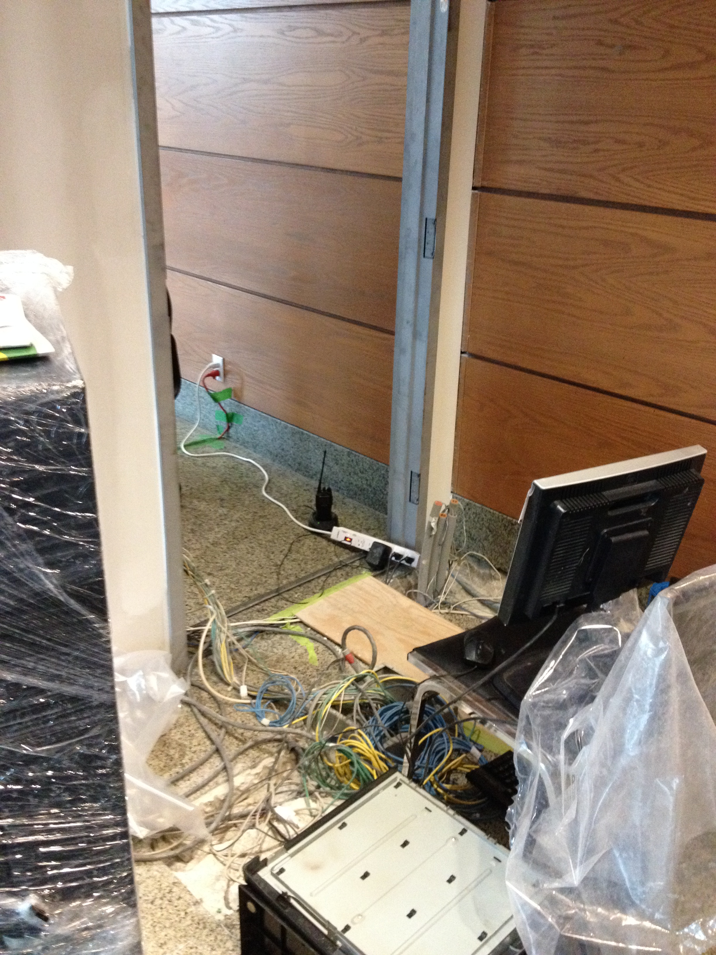 In Progress Security and Elevator Cabling Being Relocated