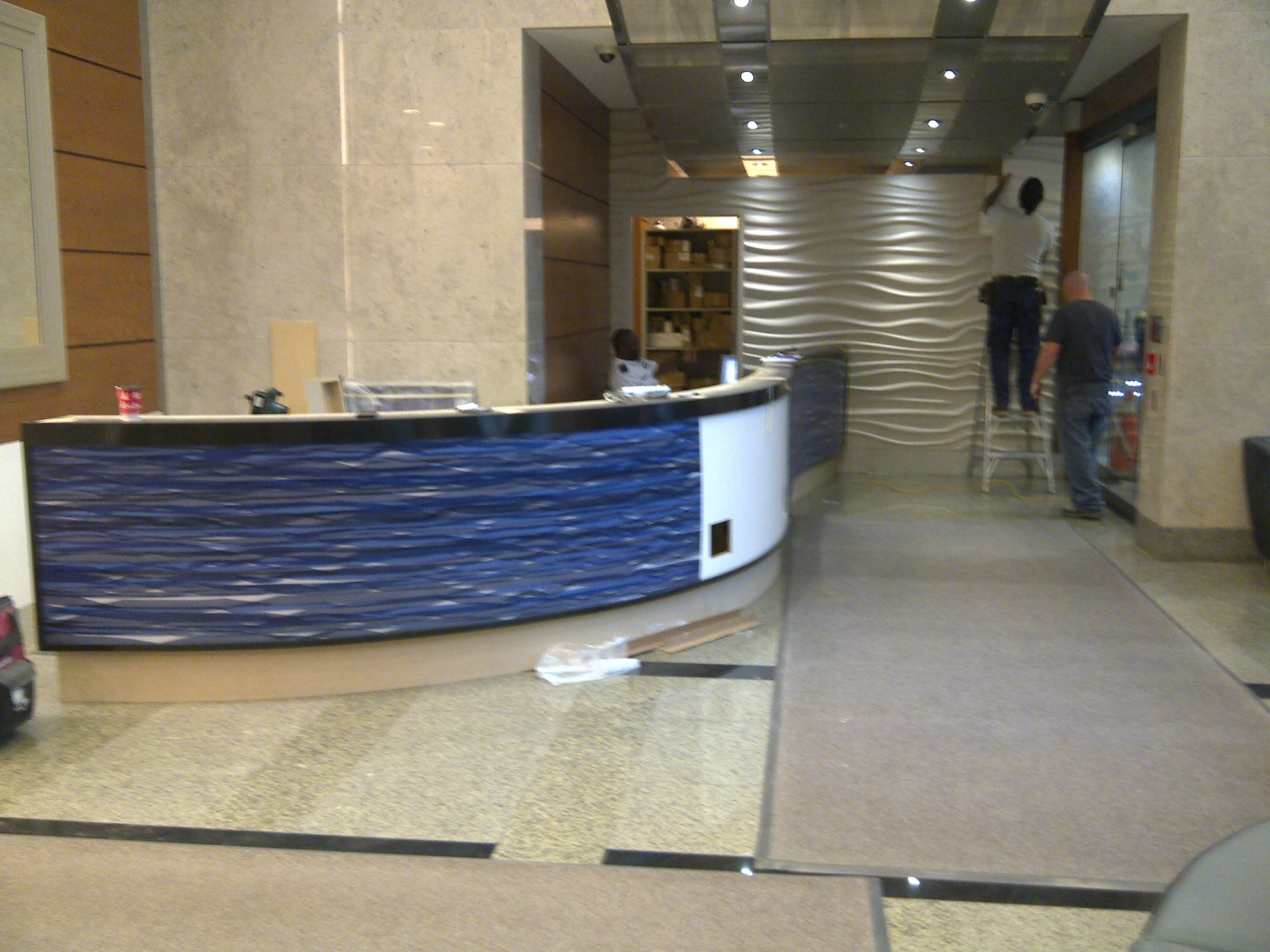 In Progress New Security Desk Installation.