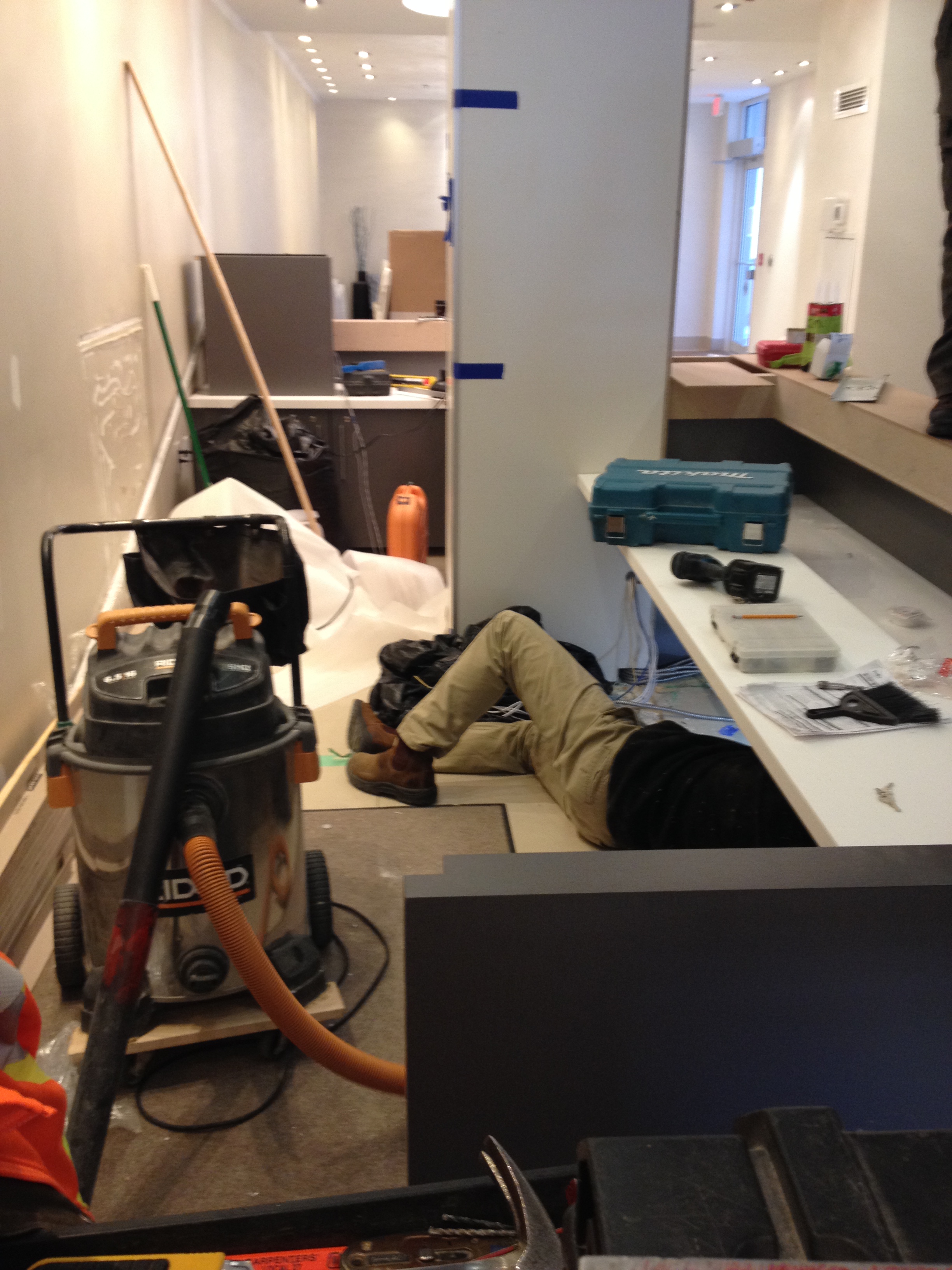 In progress - new security desk (interior view)