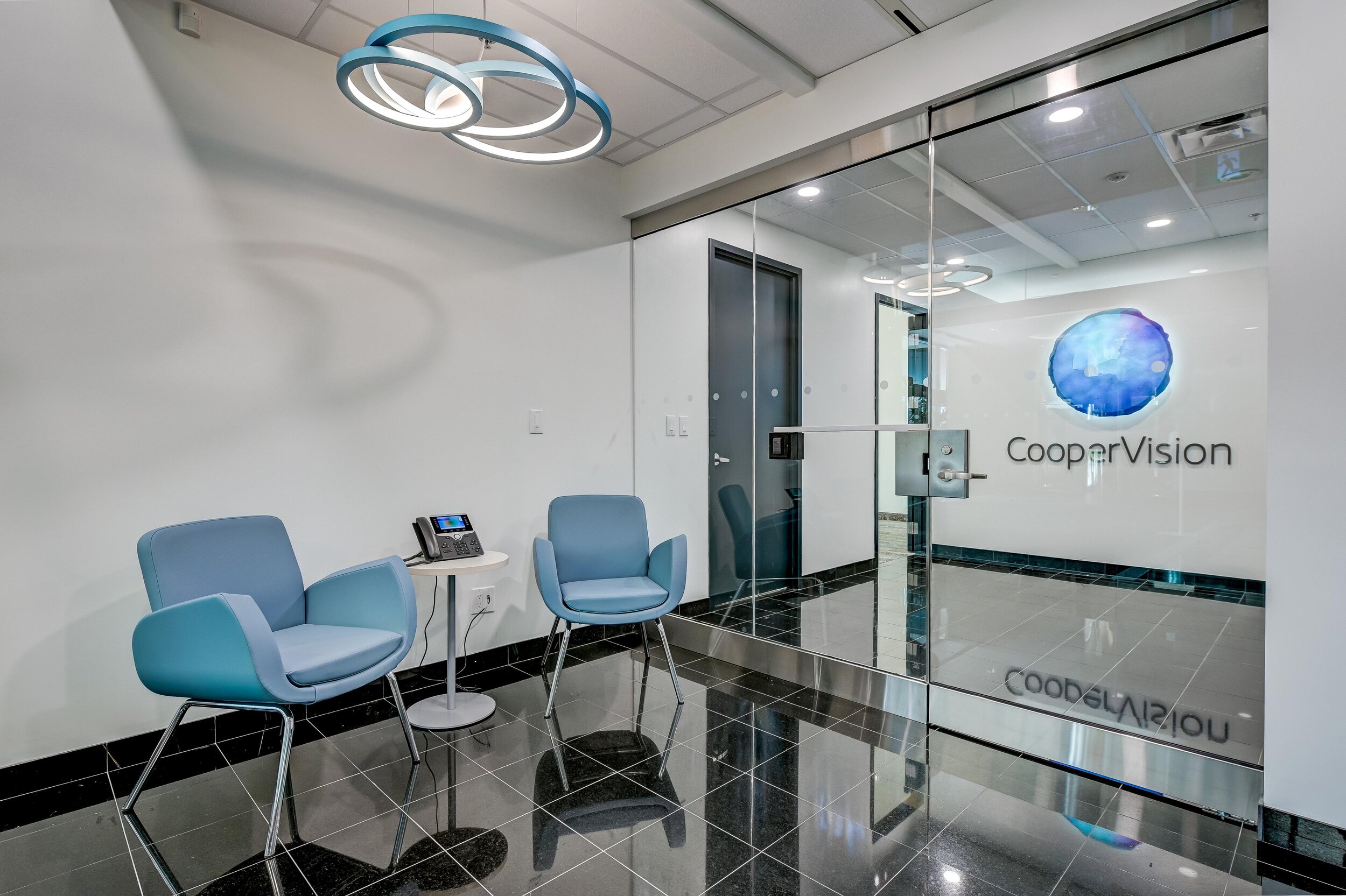 coopervision canada lobby and reception design