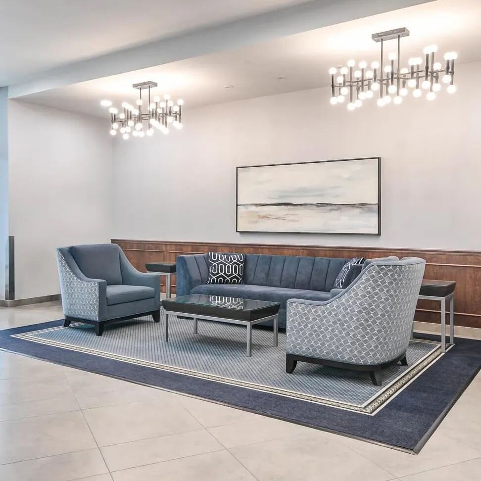 ⬅️THIS or THAT➡️? Whether it's&nbsp; calm and airy or bold and rich, the lobby lounge/waiting area should definitely be inviting and comfortable for guests and residents.

For more on these projects, tap the link in our bio!&nbsp;

Have a great weeke