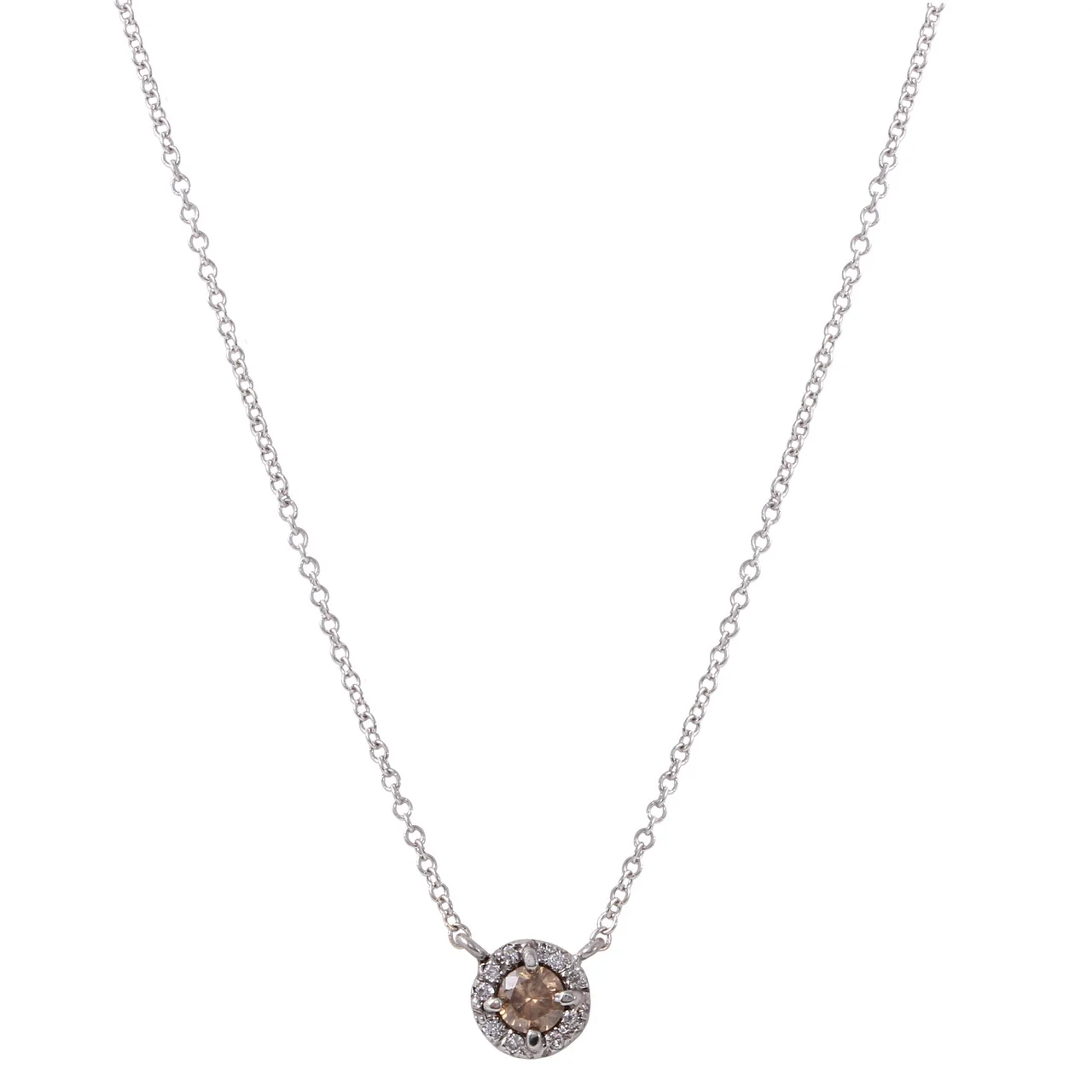 champagne diamond white gold necklace