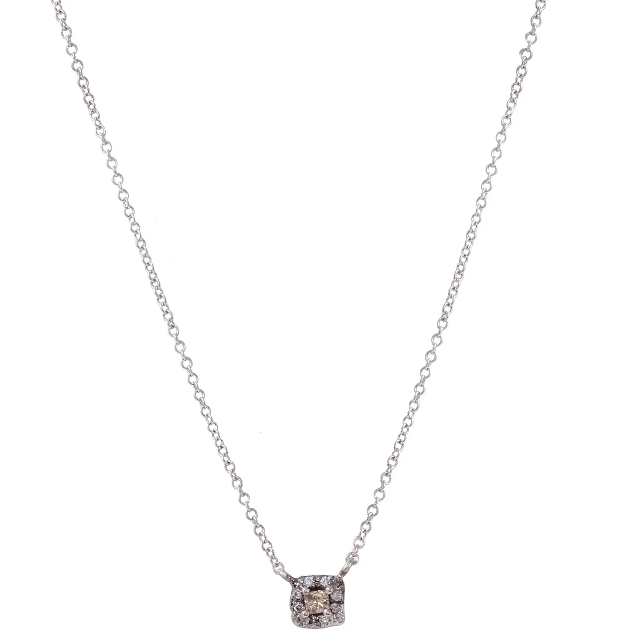 square cognac diamond necklace