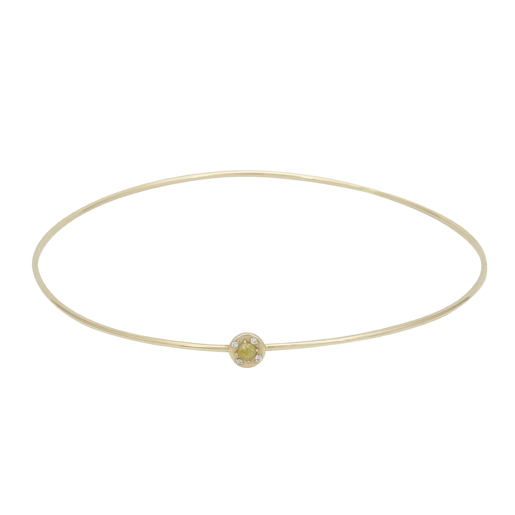 rustic diamond gold bangle