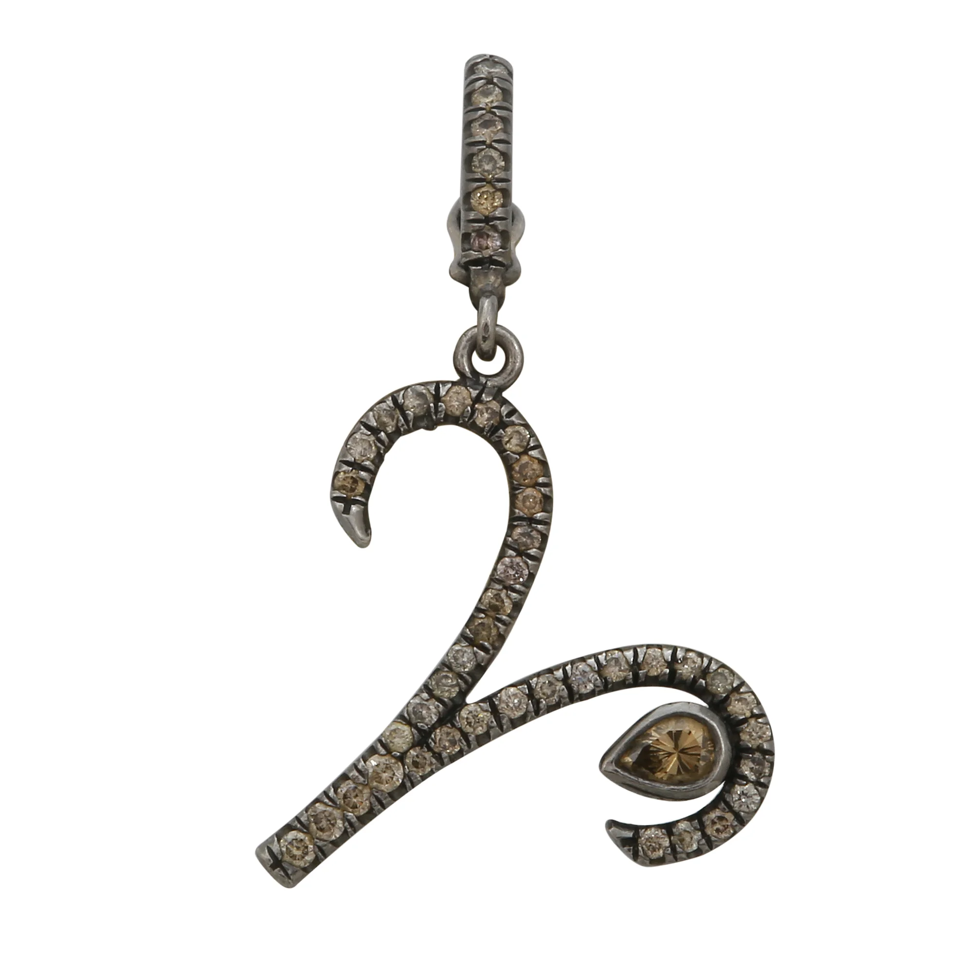 aries champagne diamond platinum charm 
