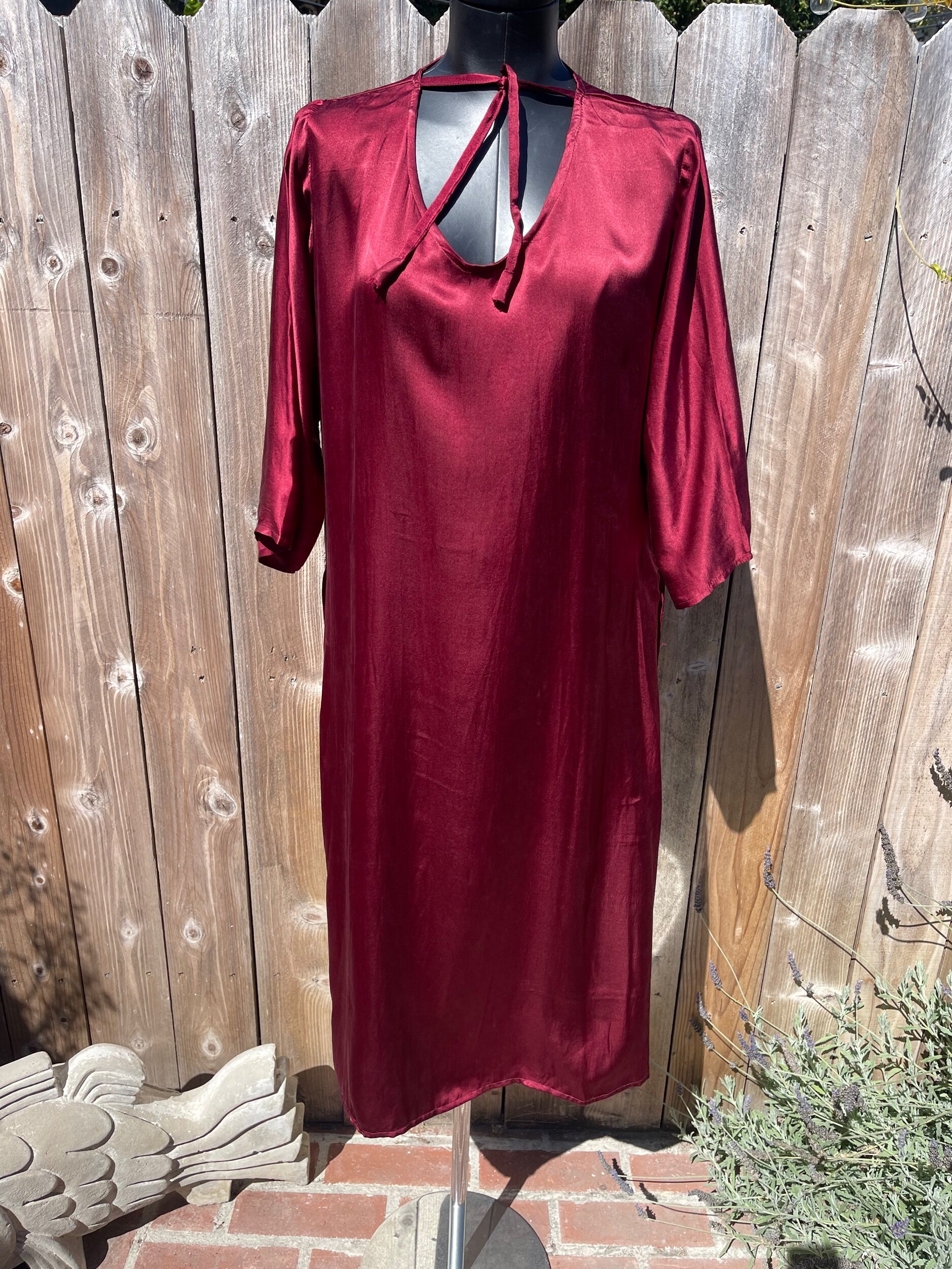 burgundy 3 4 sleeve dress Long Formal Long Sleeve Mother of the Bride Dress