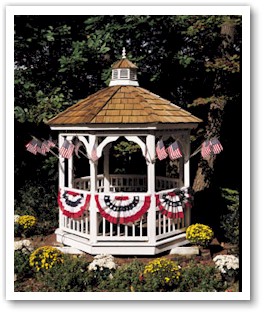 Transform your yard or garden with small fans and Verona Brand stick flags. Small Fans & Stick Flag Decorate this Gazebo