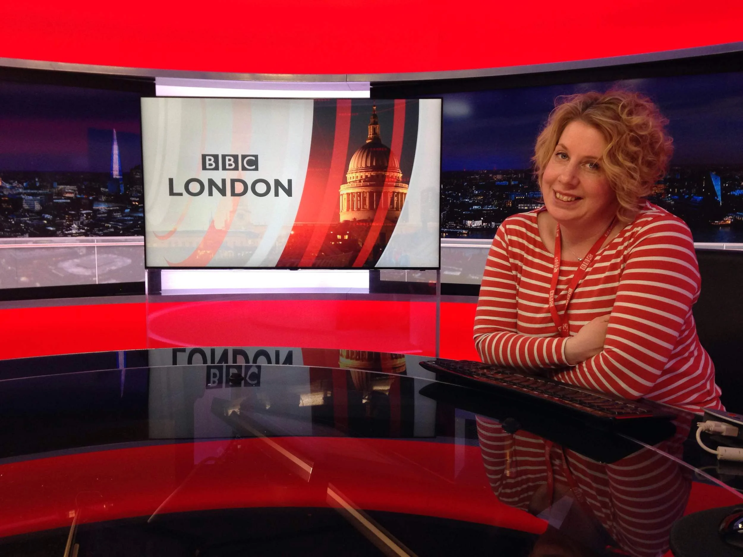 Ellen at work at the BBC studios