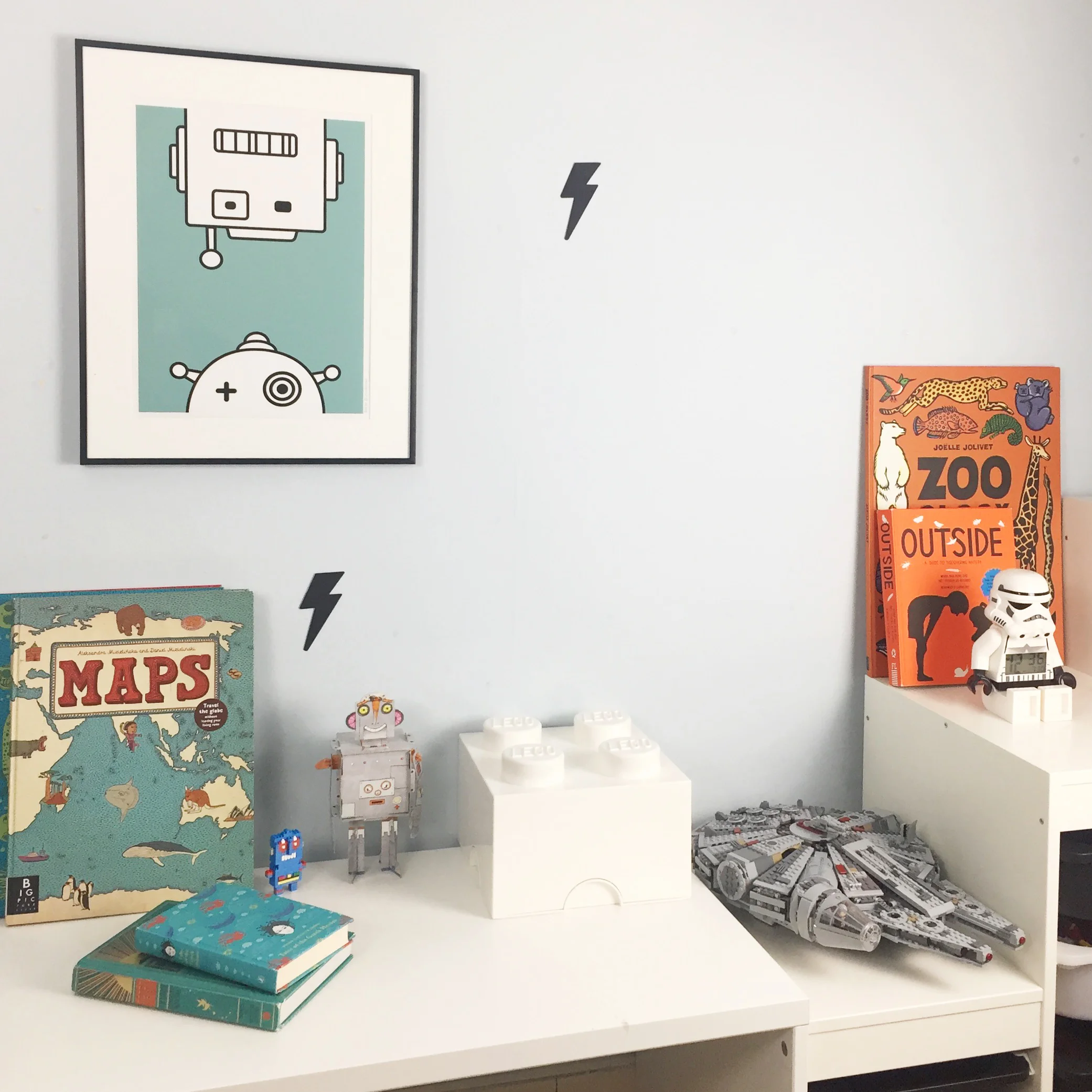 Robots boys room in green by Doodlemoo