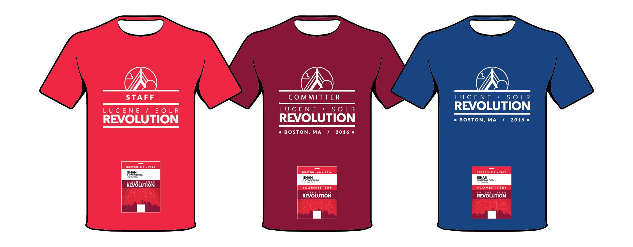 T-shirts and badges