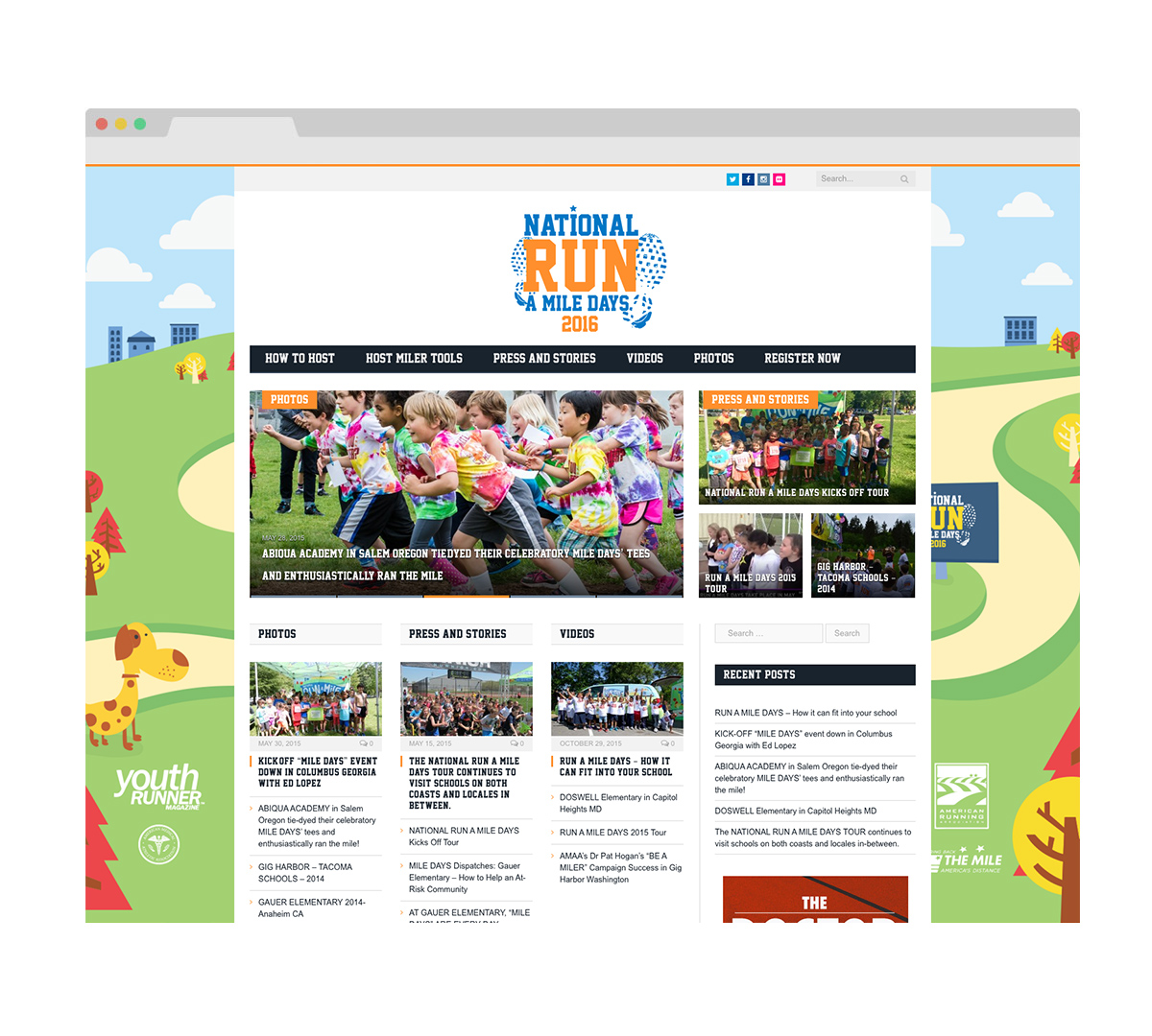 2016 website to register / host / get info on event