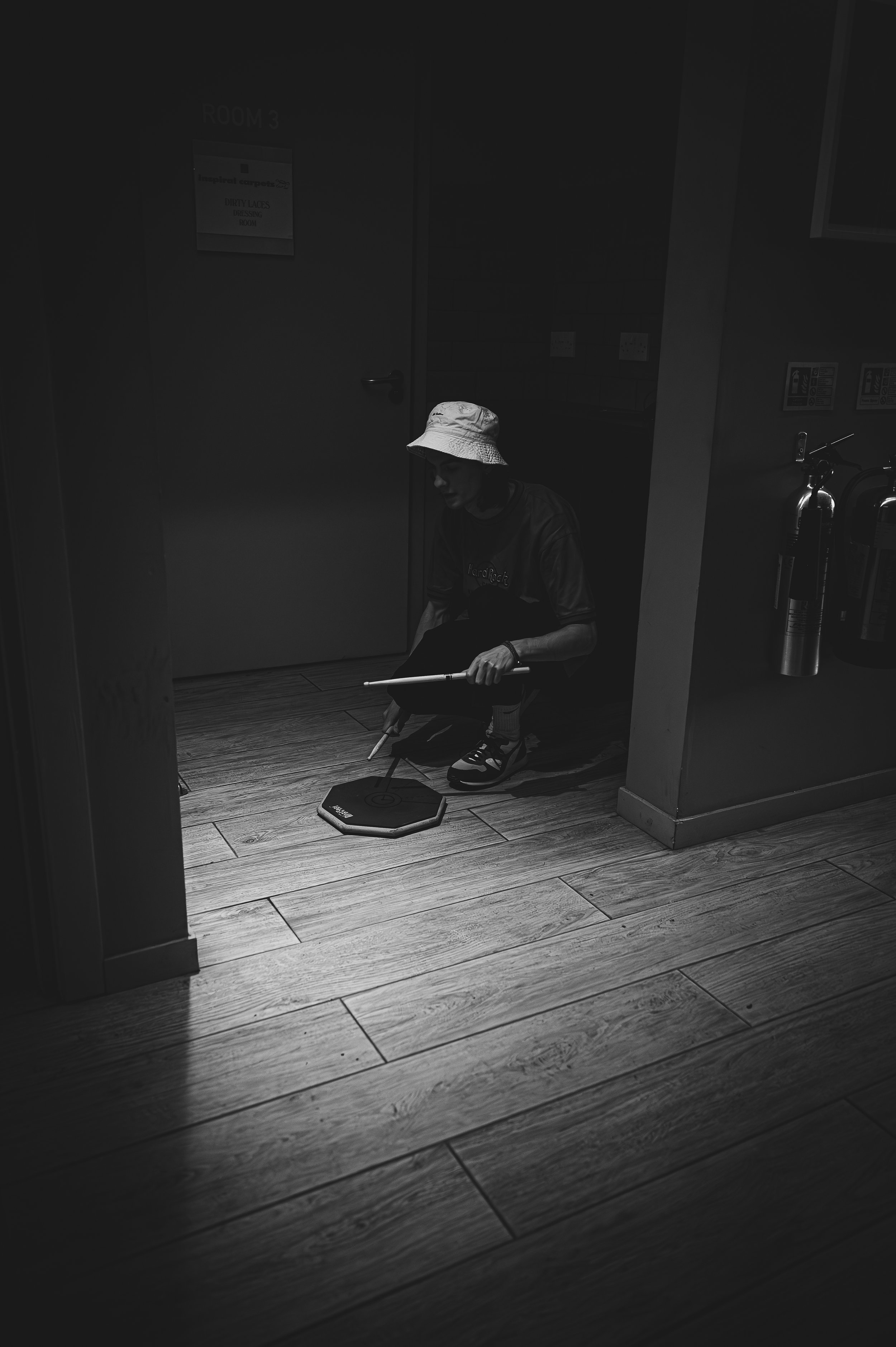 Dirty Laces drummer, back stage tour UK by trust a fox