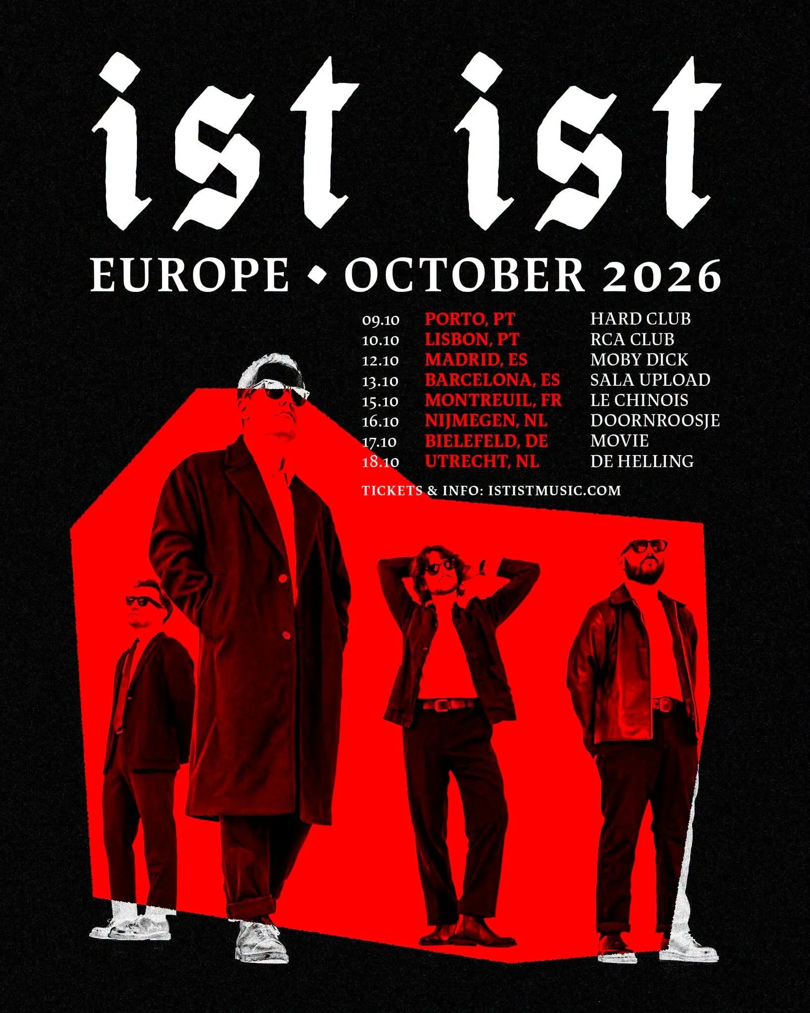ist ist tour show poster europe 2026