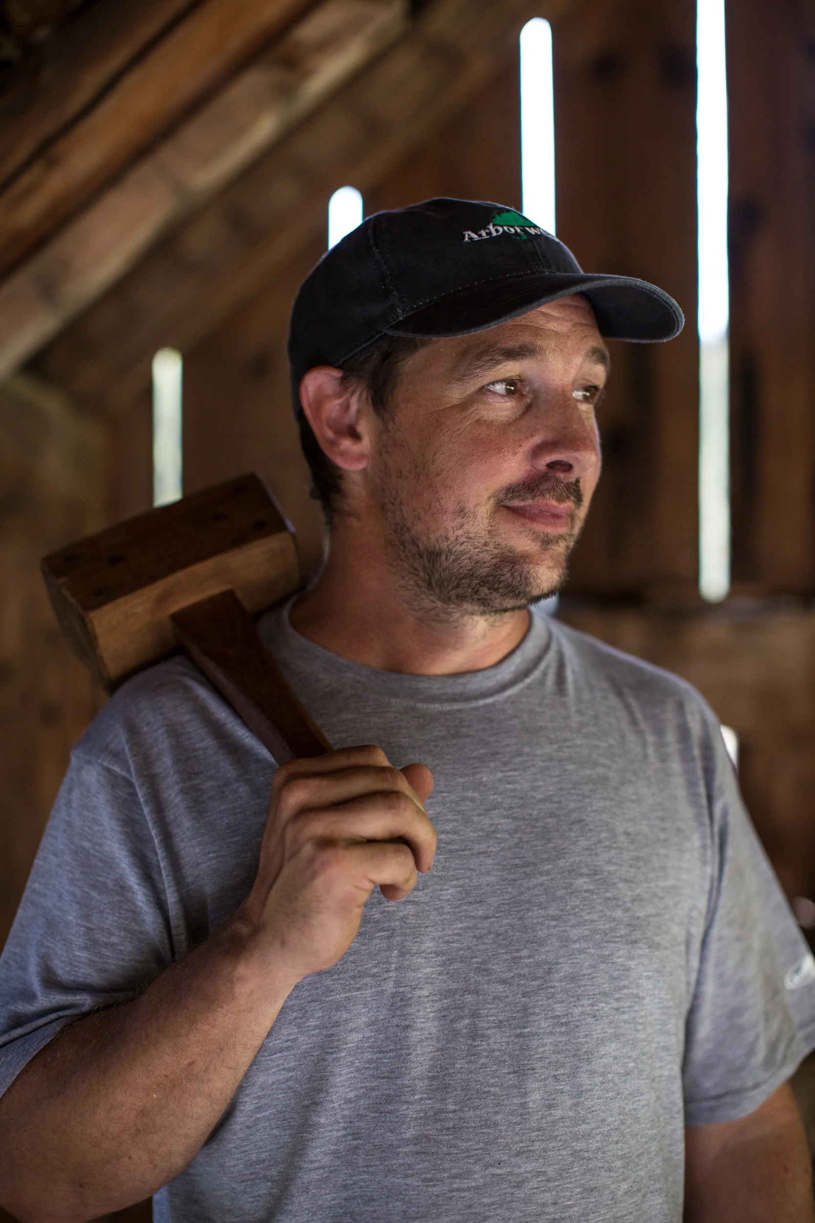 Timber Framer, Seth Kelley, for Popular Mechanics