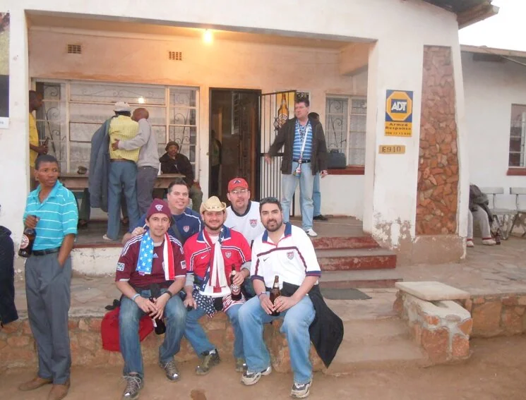 Having a beer in a shabeen on the day the USA was eliminated from the 2010 World Cup