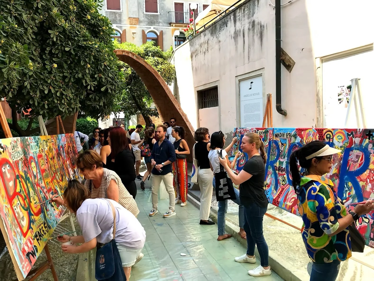 Onsite murals in progress