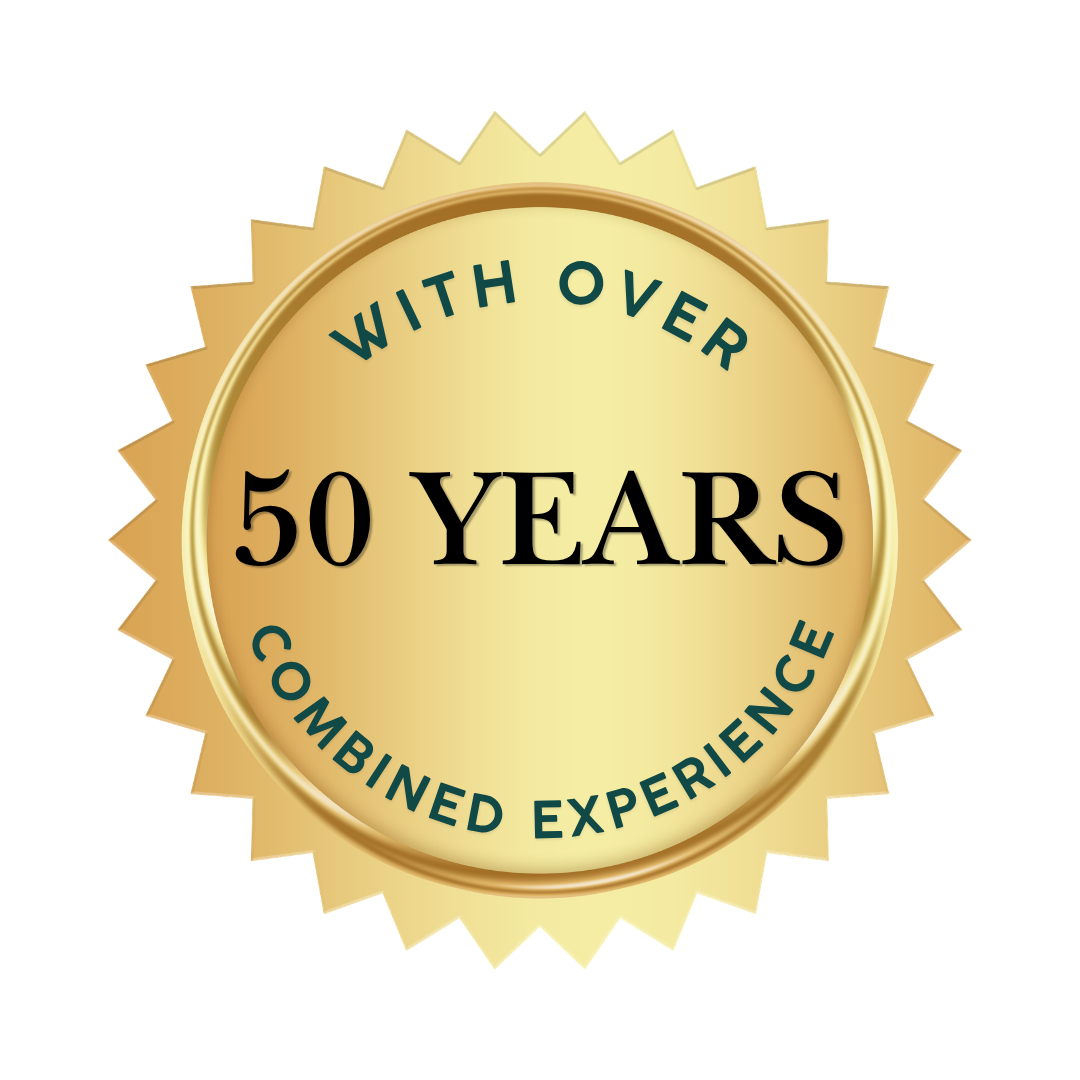 50 years combined esthetic experience badge
