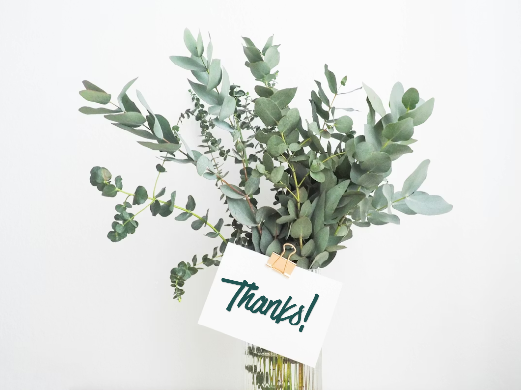 A Thank you card from The Natural Art of Skin Care